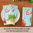 thumbnail image 3 of Iauyy Satin Napkins Set of 4- Pink-strawberry Drink DIY Printing Decoration Cloth Napkin- Easy Care for Home/Party, 3 of 8