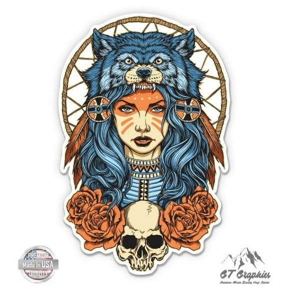 Wolf Girl - 3" Vinyl Sticker - For Car Laptop I-Pad Phone Helmet Hard Hat - Waterproof Decal