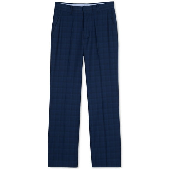 Tommy Hilfiger Big Boys Stretch Plaid Suit Pants, Midnight, 16