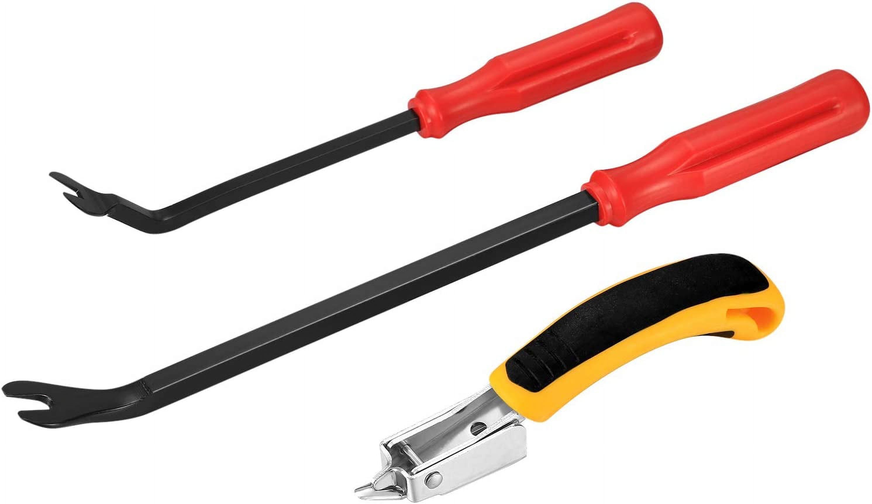 Agrafeuse de Rembourrage, Extracteur de Clous, Outil d'Extraction de Piqûres, Détachant d'Agrafes pour Rembourrage et Construction avec Extracteur de Pointes, 3 Pcs