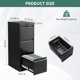 thumbnail image 3 of 3-cajón metal file gabinete con lock a4-sized y fixed tray negra, 3 of 7