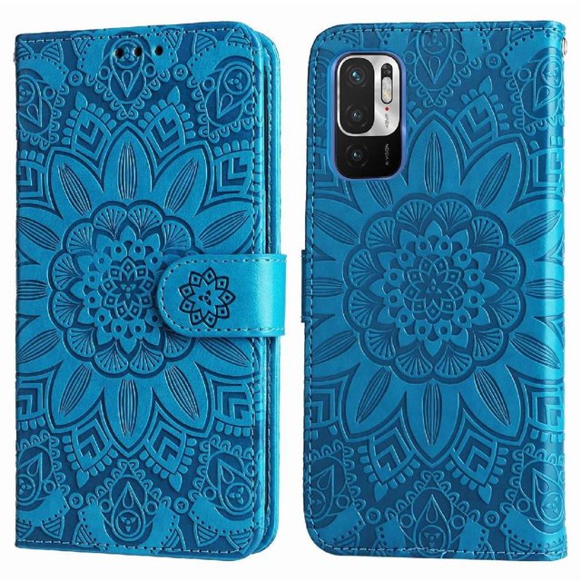Funda tipo cartera GANGXUN para Xiaomi Poco M3 Pro 5G , diseño girasol, cuero PU, soporte, cierre magnético, tarjetero