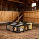 Rabbit Cage with Large Wire Mesh Activity Area and Weatherproof Nesting ...