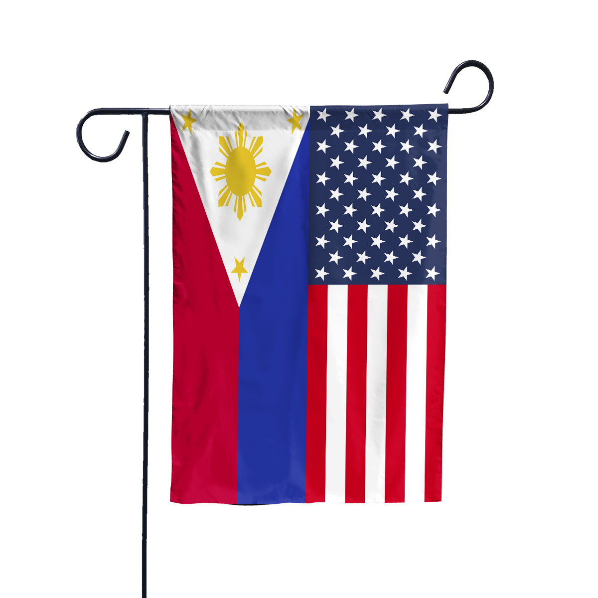 American Philippines Flag Philippine Friendship U.S.A Memorial Day Patriotic For Garden Flag, Double-Sided Decorative Outdoor Flag, Patriotic Polyester Yard Flag 12 x 18 in