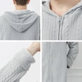 thumbnail image 6 of TOPCHANCES Long Hooded Robe for Men Women, Winter Flannel Thick Warm Bathrobes with Pockets & Zipper (Light Gray, L), 6 of 8