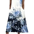 thumbnail image 4 of FASHIONWT Elegant Floral Print Summer Midi Knee-Length Pockets Women Jumper Dress, 4 of 4