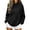 #0264-Black, variant on Women's Plain Crewneck Sweatshirt Long Sleeves Top with Pocket | Hoodless Hoodies, Drop Sleeve, Kangaroo Pocket, Lightweight Fall Shirt, Warm Winter Outfits, Workout Wear, Machine Washable