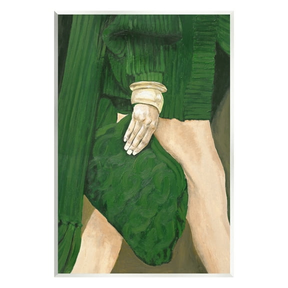 Stupell Industries Fashion Girl in Green Beauty & Fashion Painting Unframed Art Print Wall Art, 10 x 15