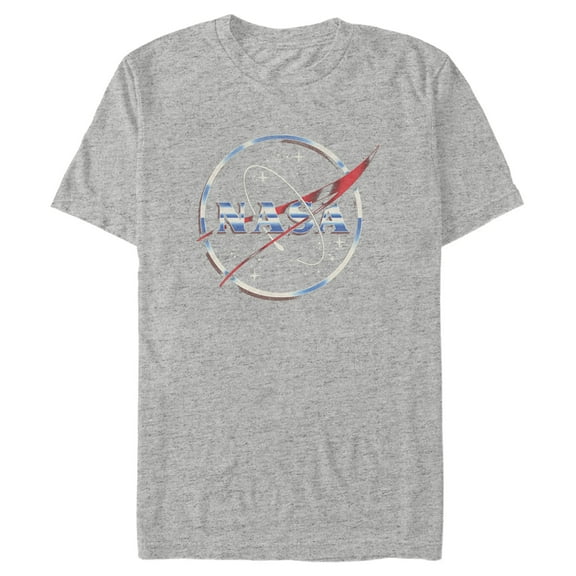 Men's NASA 80s Space Station Logo Graphic Tee Athletic Heather Medium