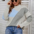 thumbnail image 6 of LYXSSBYX Women Fall Sweaters Dress for Women 2022 Hot Sale Clearance Women Casual Fashion Color Matching Pullover Long Sleeve Round-Neck Sweater, 6 of 9