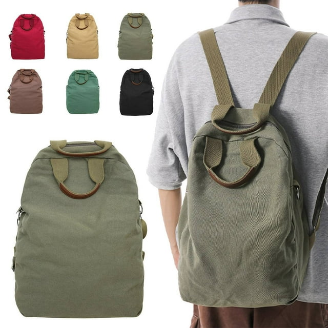HANDIED Six color canvas backpack Backpack Canvas Casual Adjustable Daypack College Travel Rucksack For Women Men