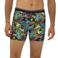 thumbnail image 2 of Men'S Boxer Briefs, Modern Graffiti Q Version Eyes Soft And Breathable Mens Underwear Boxer Briefs With Widen Waist, 2 of 2