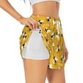 thumbnail image 2 of Disketp Cute Bee Butterfly Yelllow Print Women's Shorts Workout Shorts for Athletic Gym Running Shorts with Phone Pockets Large, 2 of 8