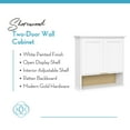 thumbnail image 4 of RiverRidge Shorewood Two-Door Bathroom and Laundry Rattan Wall Mount Storage Medicine Cabinet with Open and Adjustable Shelf - White, 4 of 6