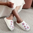 thumbnail image 6 of Aloohaidyvio Women's New Baotou Purple Lilac Embroidered Slippers Winter Indoor Slip-on Warm Slippers, 6 of 6