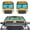 Cartoon School Bus Print, variant on Uourmeti Cartoon School Bus Front Windshield Sun Shade - 2-Piece Foldable UV & Heat Blocker - Keeps Vehicle Cool, Universal Fit for Most Cars SUVs Trucks