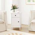 thumbnail image 2 of Costway Table d'Appoint avec Station de Recharge, Table de Chevet à Dessus Rabattable avec Ports USB et Prises, Blanc, 2 of 10