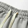 thumbnail image 4 of IYTR Men's Summer Shorts Solid Color Drawstring Elastic Waist Loose Fit Sports Beach Shorts with Pockets Gray XXXXL, 4 of 7