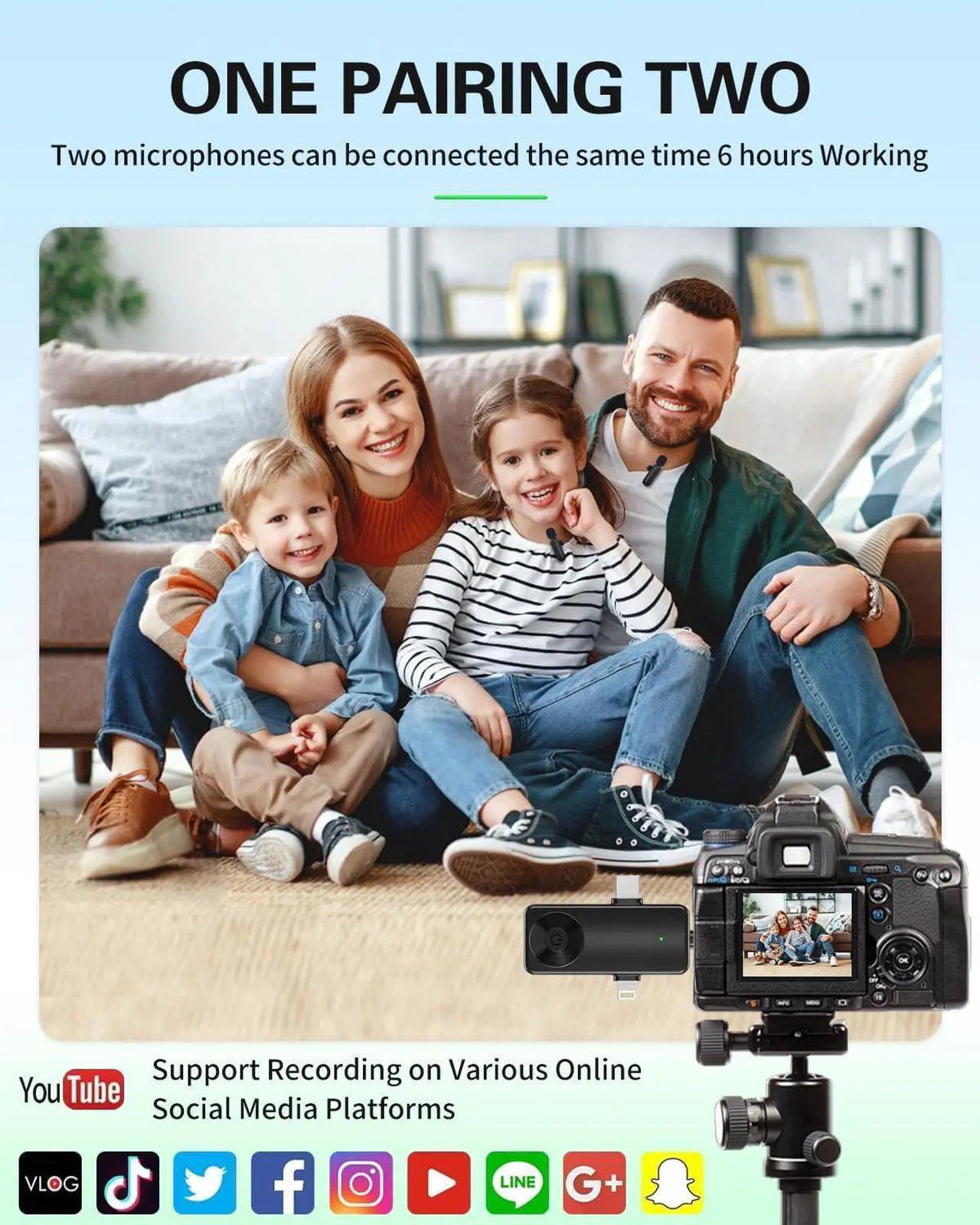 Wireless Lavailer Microphone for iPhone, Android, Camera, Professional Wireless Mini Microphone, 4 in 1 Condenser Lapel Mic for Interview Video Podcast Vlog YouTube ASMR TikTok