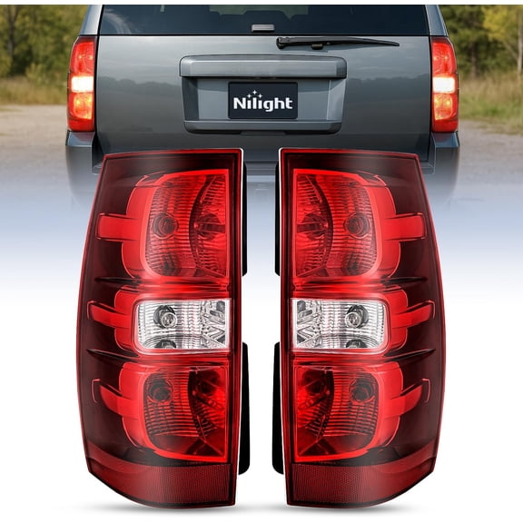 Nilight Taillight Assembly Compatible With 2007 2008 2009 2010 2011 2012 2013 2014 Chevy Chevrolet Tahoe Suburban Tail Lights Rear Lamps Replacement Driver and Passenger Side Red