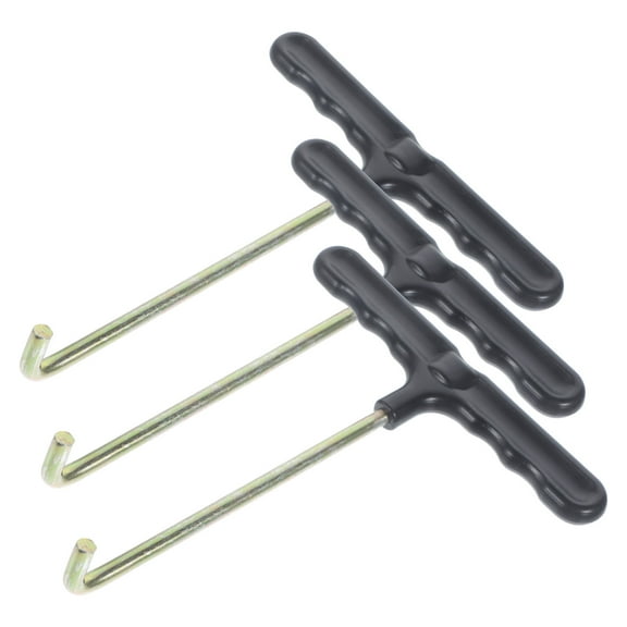 3 Pcs Trampoline Spring Hand Hook Anchor Kit Net Pulley Black