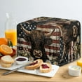 thumbnail image 4 of HELLHERO American Flag Print Toaster Cover 2 Slice, Highland Cattle Daisy Dustproof Bread Machine Protector with Drawstring, Waterproof Small Kitchen Appliances Cover, 4 of 8
