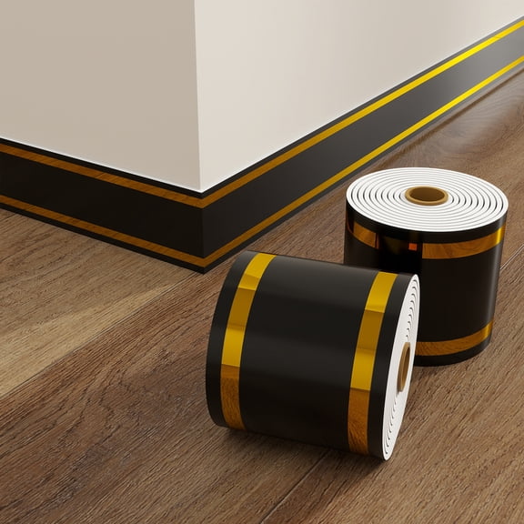 XmhyTop-A 5 Yards Self-Adhesive Wallpaper Border 3.94 Inch Wide PVC Decorative Strip, Removable Home Decor Sticker for Living Room, Bedroom,W01