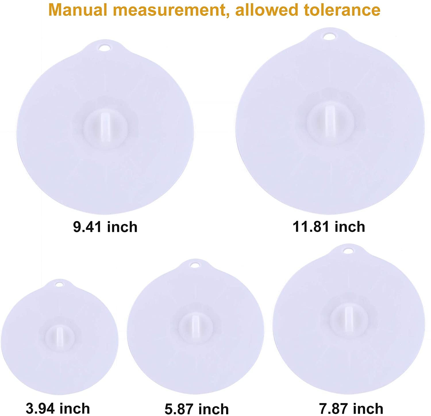 Kepooman Kitchen Reusable Silicone Bowl Lids for Food Container, Food Storage Covers for Freezer & Microwave, Various Sizes, Set of 5, White Kepooman Kitchen Reusable Silicone Bowl Lids for Food Container, Food Storage Covers for Freezer & Microwave, Various Sizes, Set of 5, White