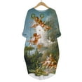 thumbnail image 2 of CLOOCL Retro Dress Angel Oil Painting 3D Printed Loose Casual Straight Dress Long Sleeve Pocket Dress, 2 of 4