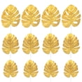 thumbnail image 1 of 12 hojas decorativas artificiales de simulación dorada de Monstera para la decoración del banquete de boda en casa (tamaño S + tamaño M + tamaño L, 4 para cada tamaño), 1 of 6