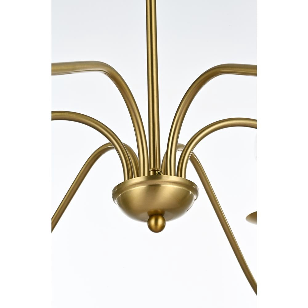 Living District Rohan 48" 6-Light Transitional Metal Chandelier in Satin Gold