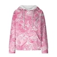 thumbnail image 5 of QATAINLAV Womens Fall Fashion 2025 Waffle Knit Hoodies with Pocket Casual Drawstring Hooded Sweatshirts Vintage Printed Long Sleeve Pullover Tops Gifts for Mom Pink S, 5 of 7