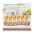 thumbnail image 4 of Geloo 1 oz Shot Glass Holder Set Bamboo 6 Hole Shot Glass Set for Party and Bar, 4 of 8