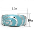 thumbnail image 2 of Luxe Jewelry Designs Women's Stainless Steel Ring with Sea Blue Epoxy - Size 8 (Pack of 3), 2 of 4