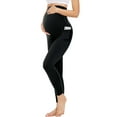 thumbnail image 4 of Spencer Maternity Women's Leggings with Pockets over the Belly Butt Lift Pregnancy Yoga Pants Activewear Workout Pants (L,Black), 4 of 9