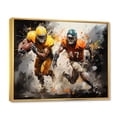 thumbnail image 2 of Designart "Orange Football modern Victory" Sports Floater Framed Canvas Wall Art, 2 of 7