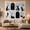 Black Cat Panels, variant on Black Cat Faces Scattered on White Fabric, Playful Minimalist Style for Cat Lovers, Cute Cat Wall Art, Birthday Gift, Tapestry Wall Hanging for Bedroom and Dorm