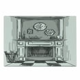 thumbnail image 1 of Fireplace Cutting Board, Greyscale Sketchy Illustration of Cozy Edge of Home with Log Fire, Decorative Tempered Glass Cutting and Serving Board, in 3 Sizes, by Ambesonne, 1 of 2
