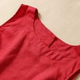 thumbnail image 5 of QIJUNTUO Women's Sleeveless Cotton Linen Blend Tank Top Breathable Summer Essential Relaxed Fit Casual Vest For Beach Vacation Layering Red, 5 of 5
