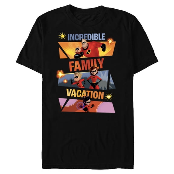 Disney and Pixar’s The Incredibles Family Vacation Trip - Short Sleeve Blended T-Shirt for Adults - Customized-Black