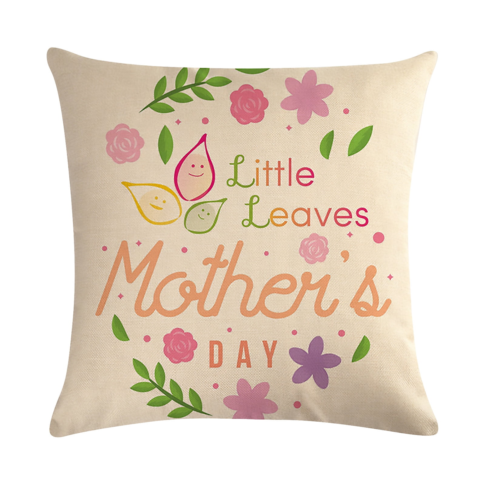 iOPQO Pillow Case Mother's Day Pillow Cover Linen Sofa Cushion Cover