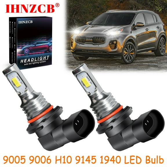 IHNZCB for Kia Sportage 2017-2019 White LED Headlights Bulb High/Low Beam,9005 HB3 9006 HB4 9145 9140,YHB,Y04