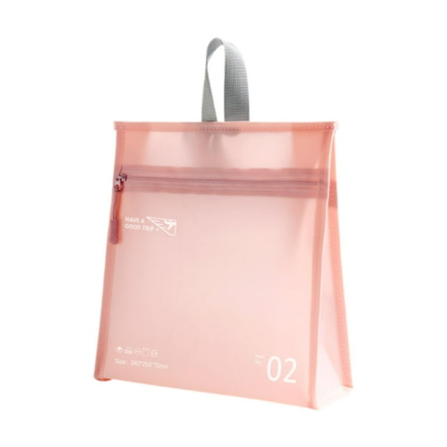 Bolsa de maquillaje portátil, bolsa de cosméticos resistente al agua para maleta de equipaje para niña Rosa