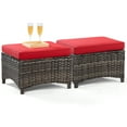 thumbnail image 5 of Meetleisure 2 Piece Outdoor Ottomans with Cushions,Red, 5 of 9