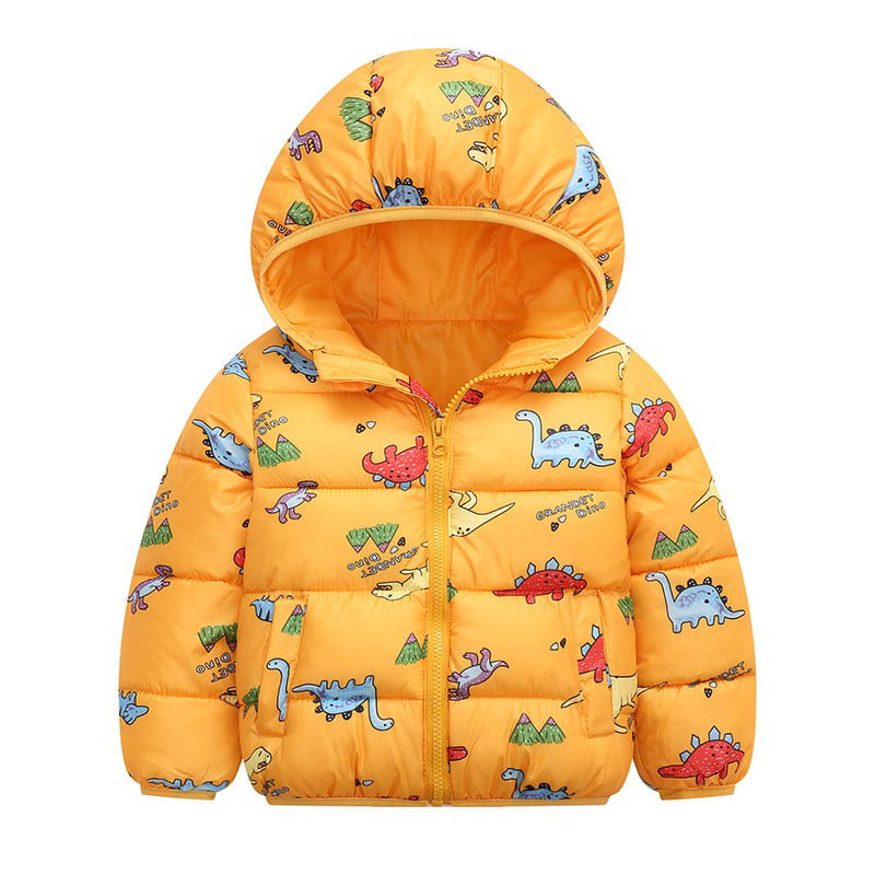 2-8 Years Boys Dinosaur Coat Girls Fleece Outwear for Toddler Kids 