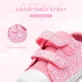 thumbnail image 3 of EUXTERPA Girls Pink Glitter Shoes Kids Casual Walking Sneakers with Hook and Loop Toddler Size 9, 3 of 6