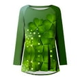 thumbnail image 3 of Baqcunre T Shirts for Women,Saint Patricks Day B Print Large Loose Round Neck Long Sleeve T Shirt Top,St. Patrick's Day Shirts for Women Womens Tops,Graphic Tees for Women S-XXL, 3 of 5