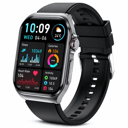 Smart Watch for Women Men - 1.87" Screen Fitness Tracker Watch with 24/7 Heart Rate, Sleep Tracking, Mulitsports Modes, IP68 Waterproof, Black