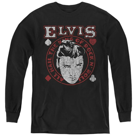 Elvis Presley - Hail The King - Youth Long Sleeve Shirt - Large