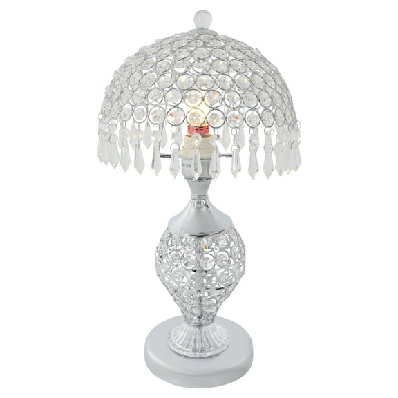 Crystal Table Lamp Vintage Deluxe Desk Lamp E27 for Bedside Bedroom Living Room, Nightstand Desk Lamp Dimmable Bedside Lamp E27 for Living Room Lamps Elegant with Crystal Drops